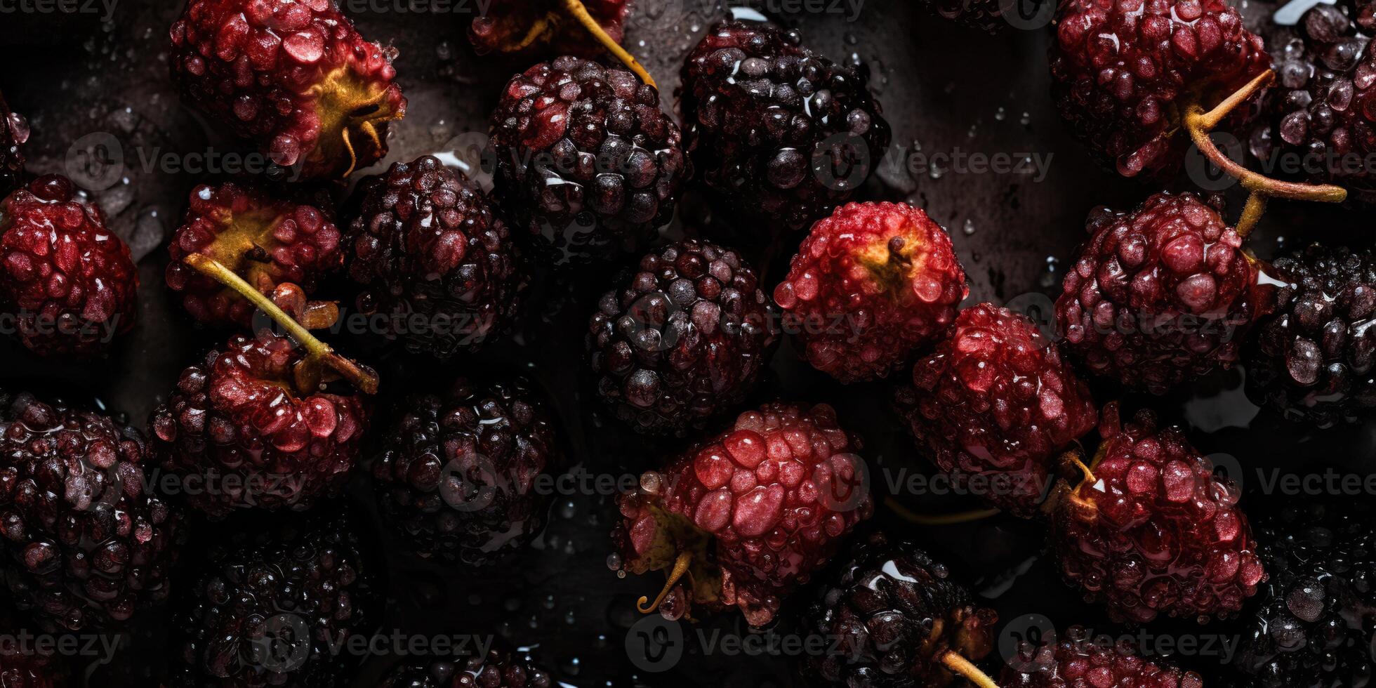 ai generativ. ai generiert. Makro Schuss Foto von schließen oben Beere Brombeeren. Grafik Design Hintergrund. Grafik Kunst