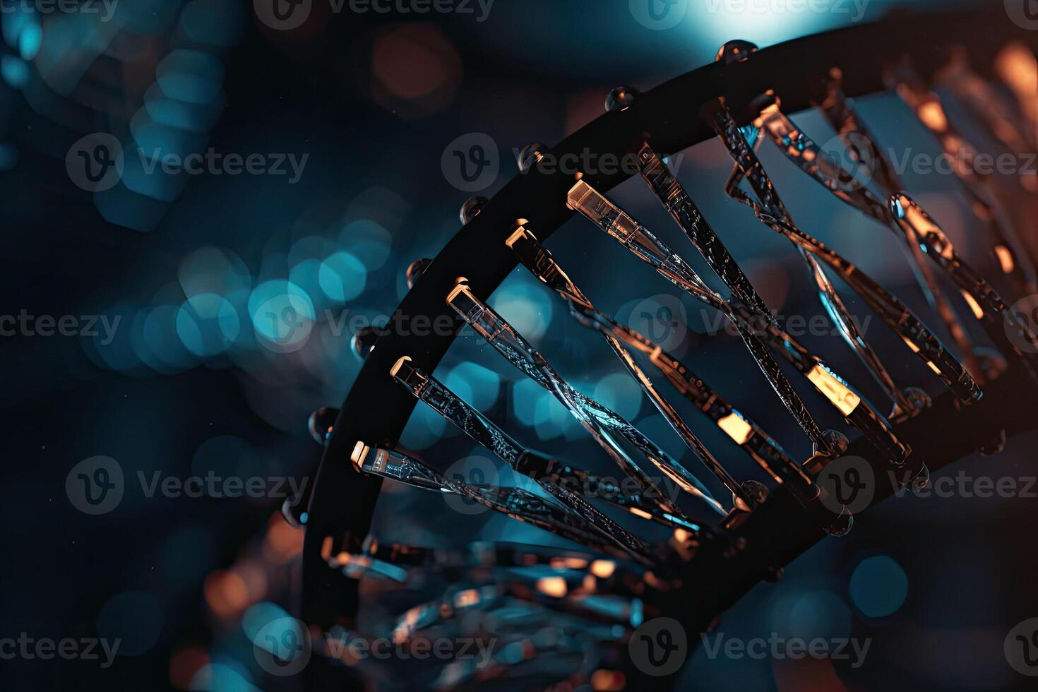 Wendel Mensch DNA Struktur. Wissenschaft, Biotechnologie. generativ ai foto