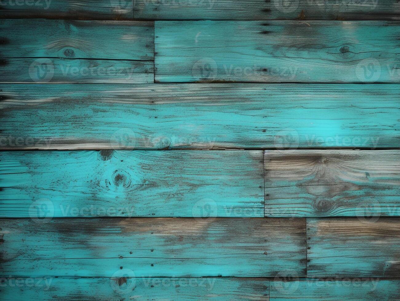 Türkis Holz Hintergrund rustikal Charme mit ein Pop von Farbe. ai generativ foto