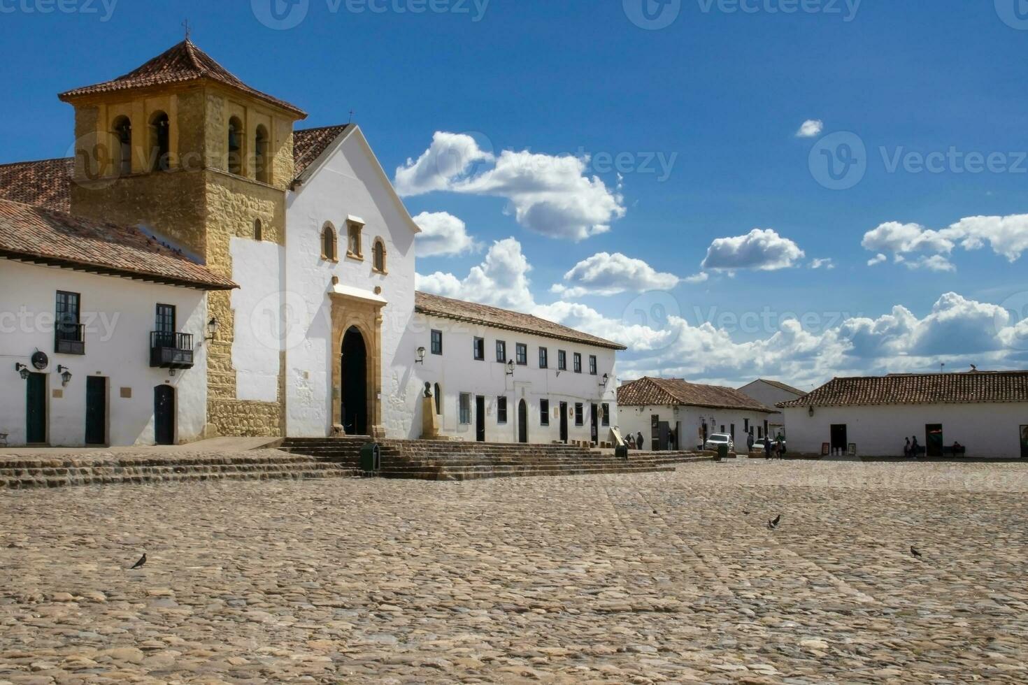 Main Platz von Villa de leyva Stadt gelegen auf das Boyaca Abteilung im Kolumbien foto