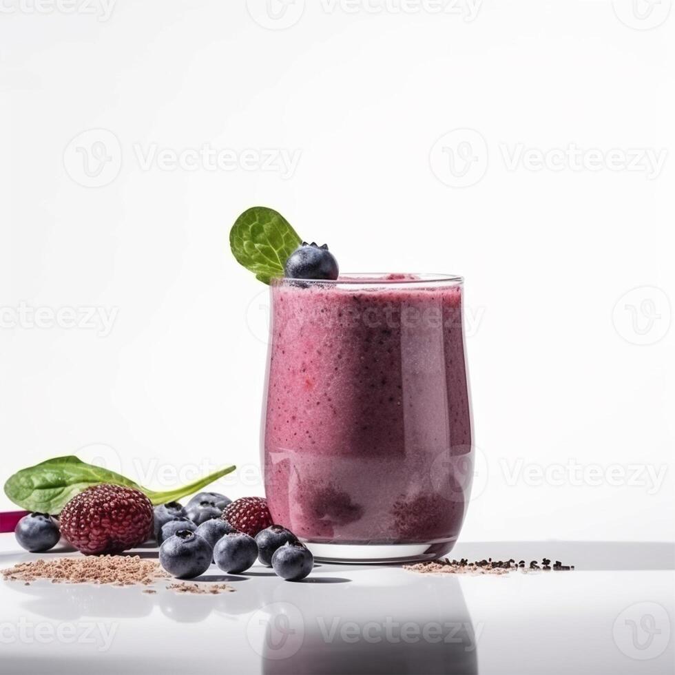 ein Glas von Blaubeere Smoothie generativ ai generiert foto