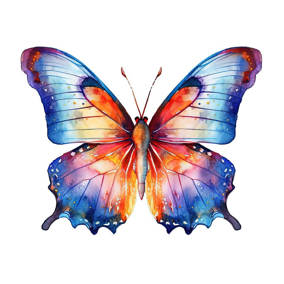 Aquarell Schmetterling. Illustration ai generativ foto