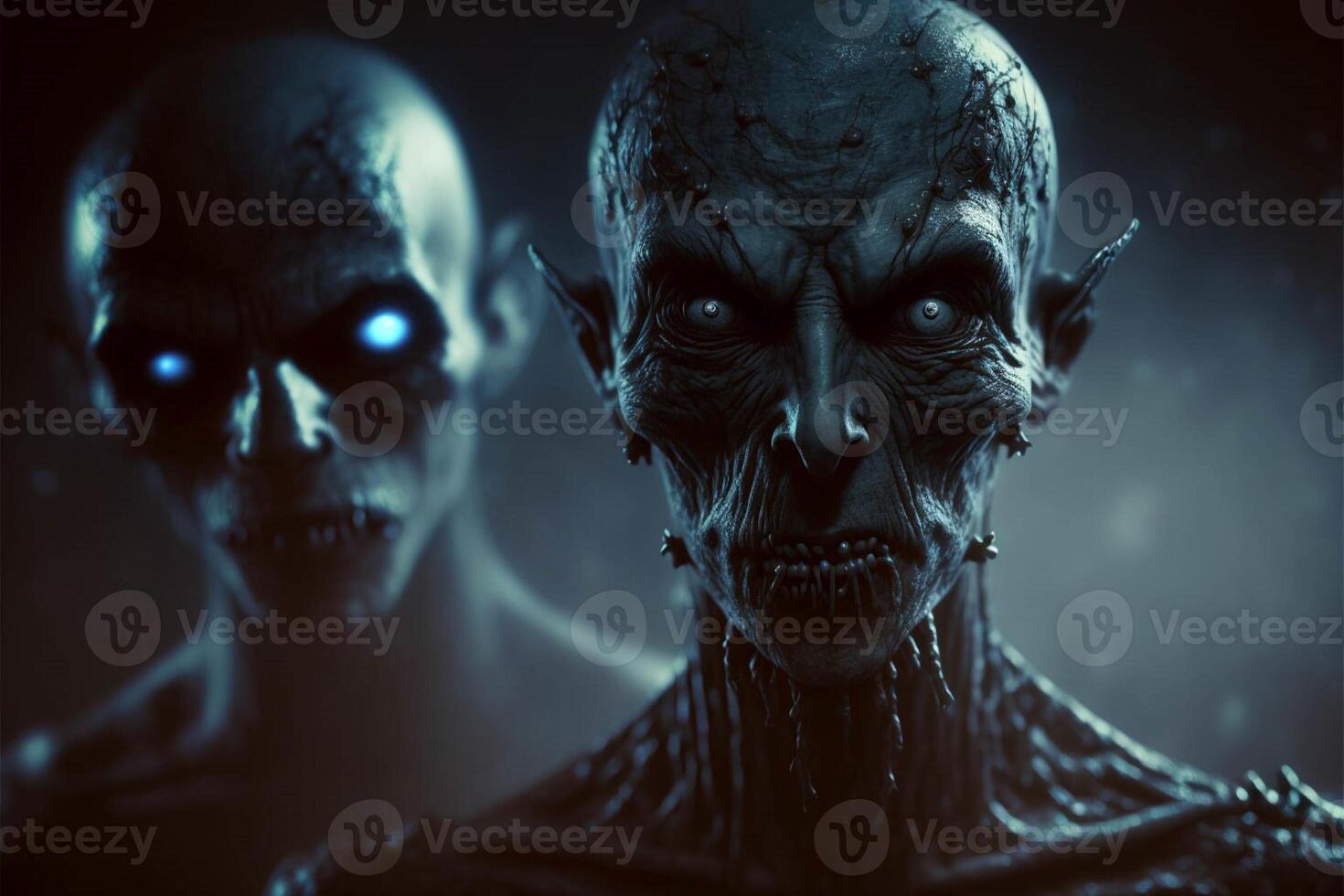Paar von Außerirdischer Männer Stehen Nächster zu jeder andere. generativ ai. foto