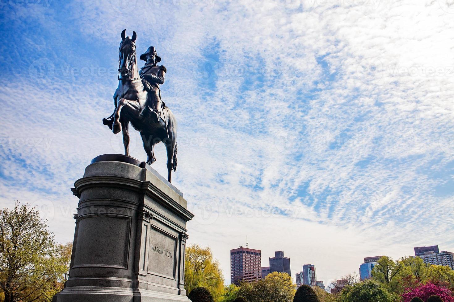 George Washington Statue im öffentlichen Park von Boston im Sommer. Boston, Massachusetts, USA. foto