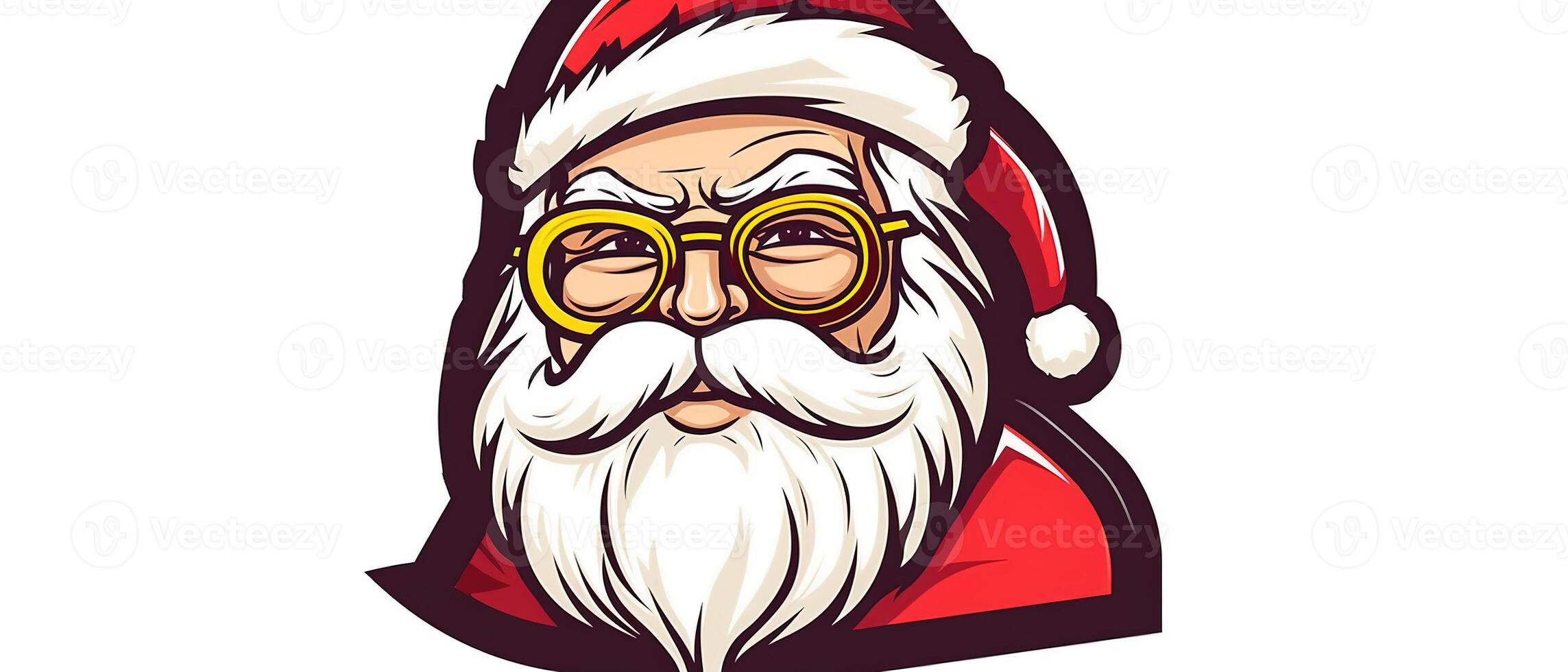 Santa claus Logo, Santa claus Clip Art. Weihnachten und Neu Jahr Hintergrund. ai generiert. foto