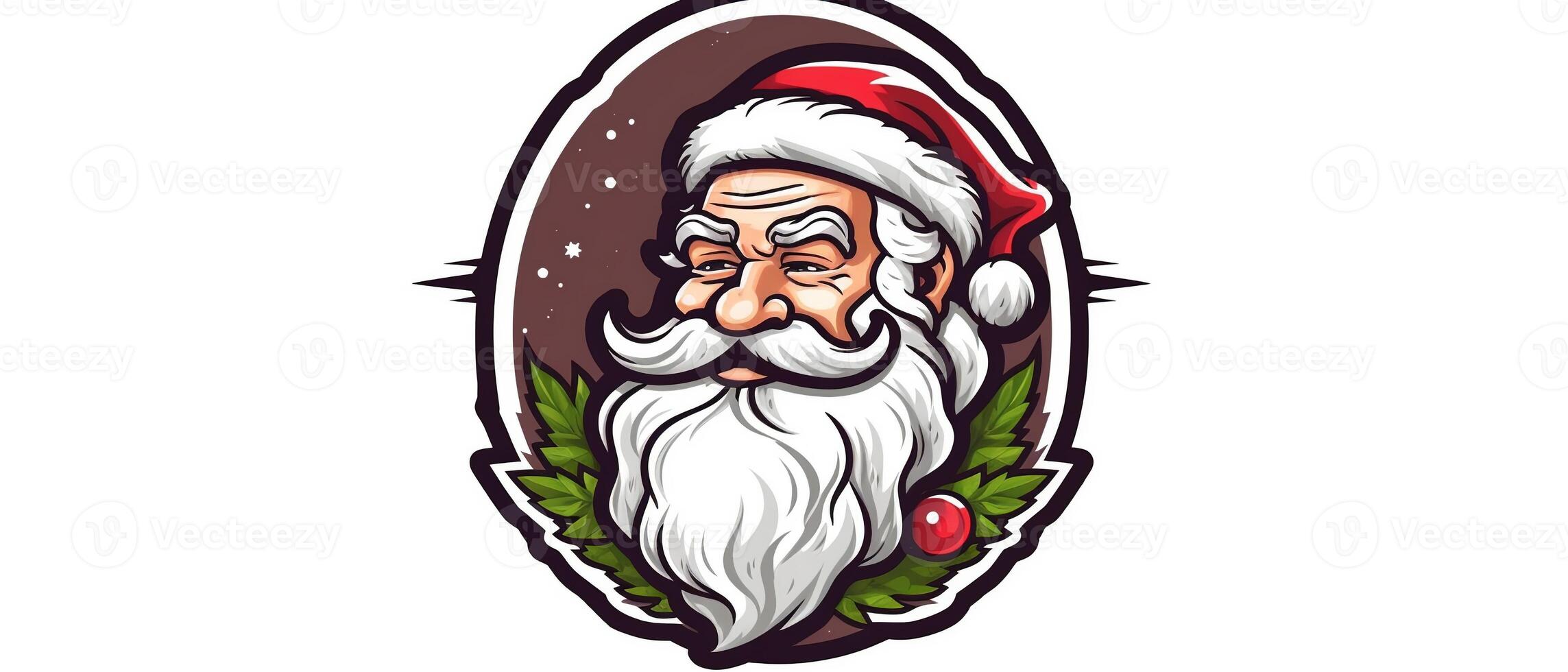 Santa claus Logo, Santa claus Clip Art. Weihnachten und Neu Jahr Hintergrund. ai generiert. foto