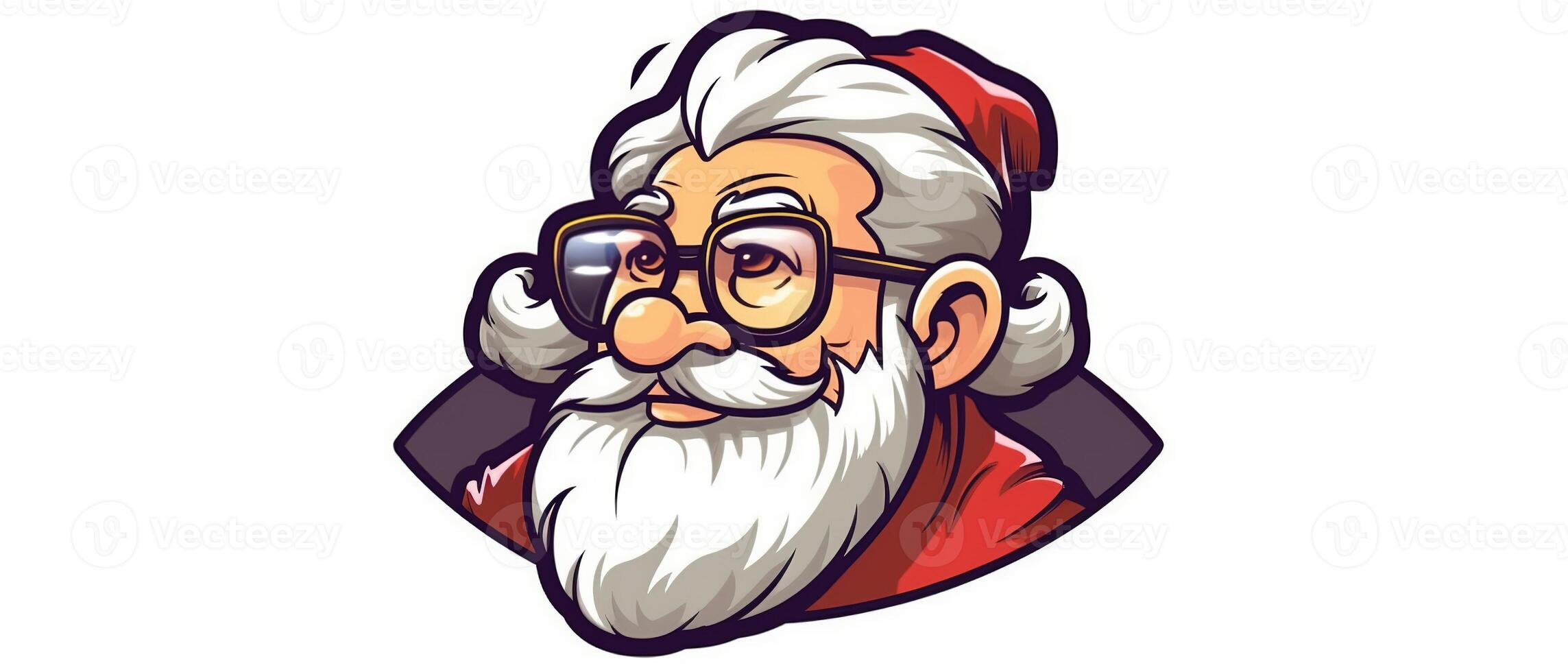 Santa claus Logo, Santa claus Clip Art. Weihnachten und Neu Jahr Hintergrund. ai generiert. foto