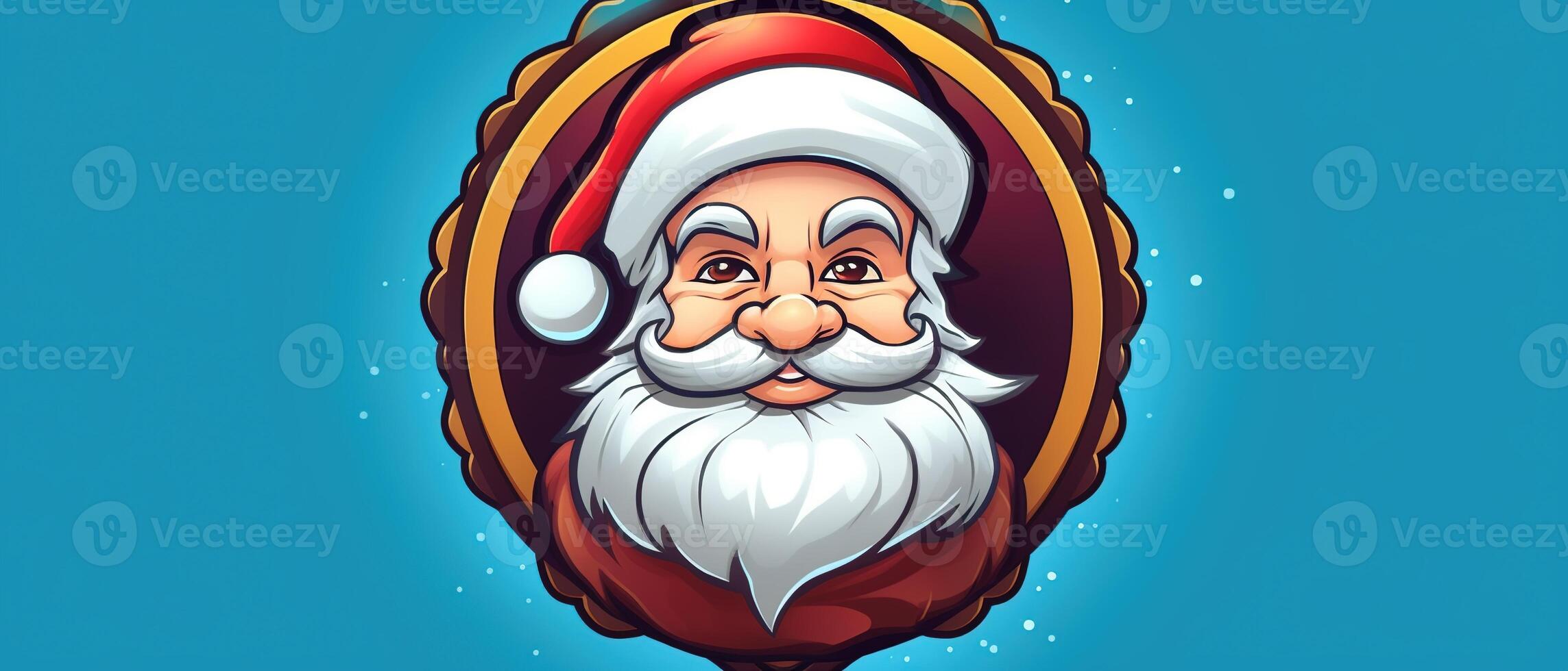 Santa claus Logo, Santa claus Clip Art. Weihnachten und Neu Jahr Hintergrund. ai generiert. foto