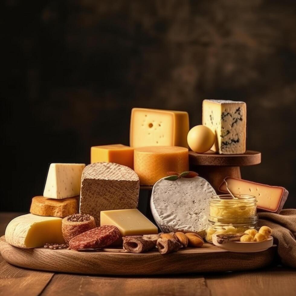 anders Arten von köstlich Käse Illustration ai generativ foto