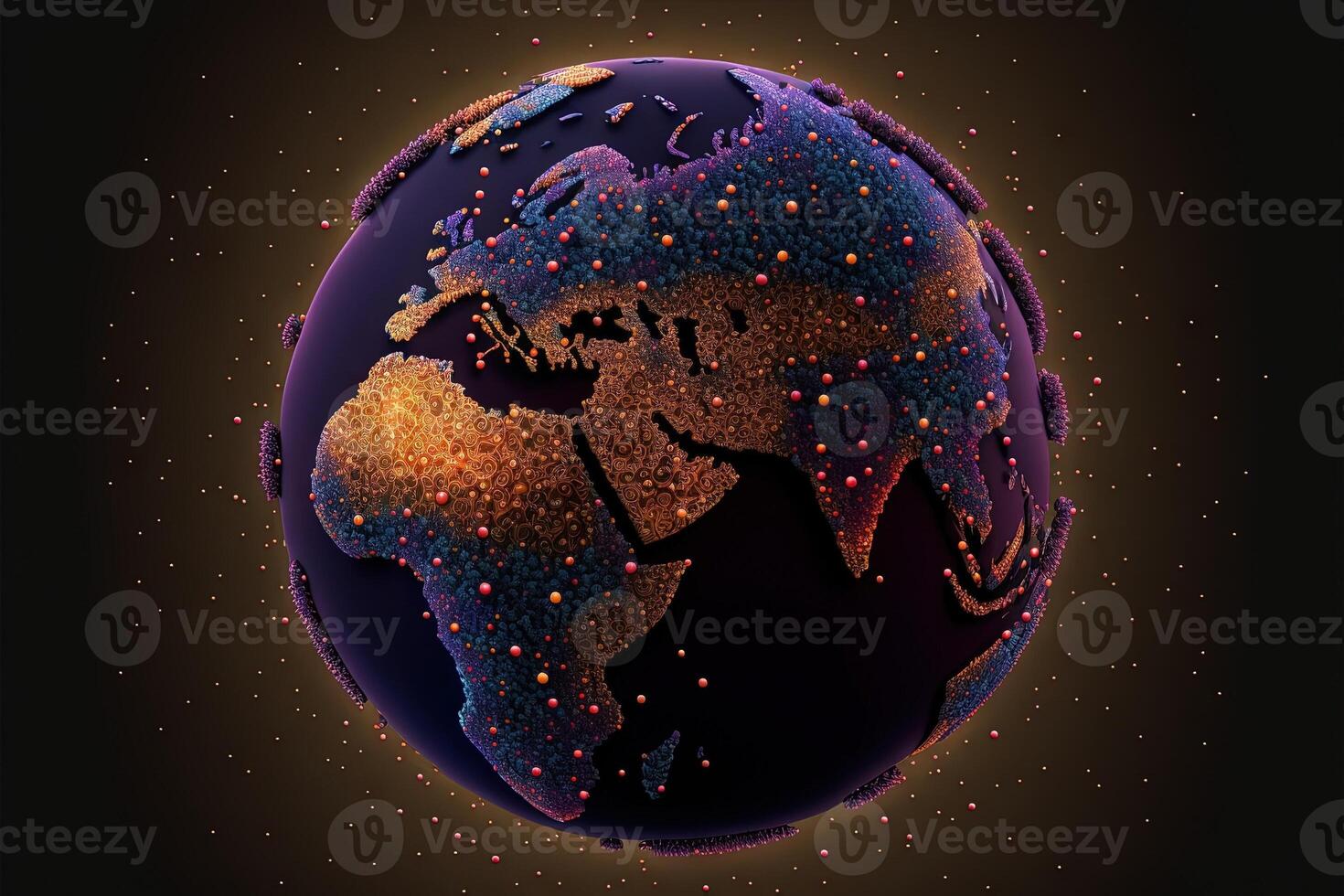 Welt betroffen durch das Rückkehr von covid Coronavirus Pandemie Illustration generativ ai foto