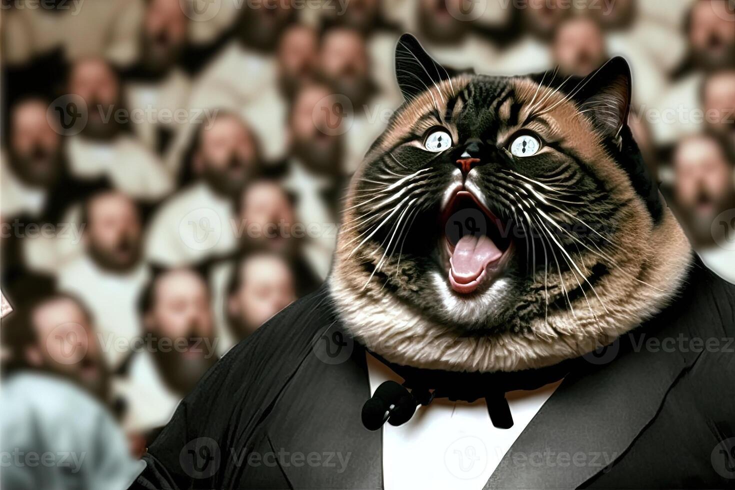 Katze das Oper Sänger Illustration generativ ai foto