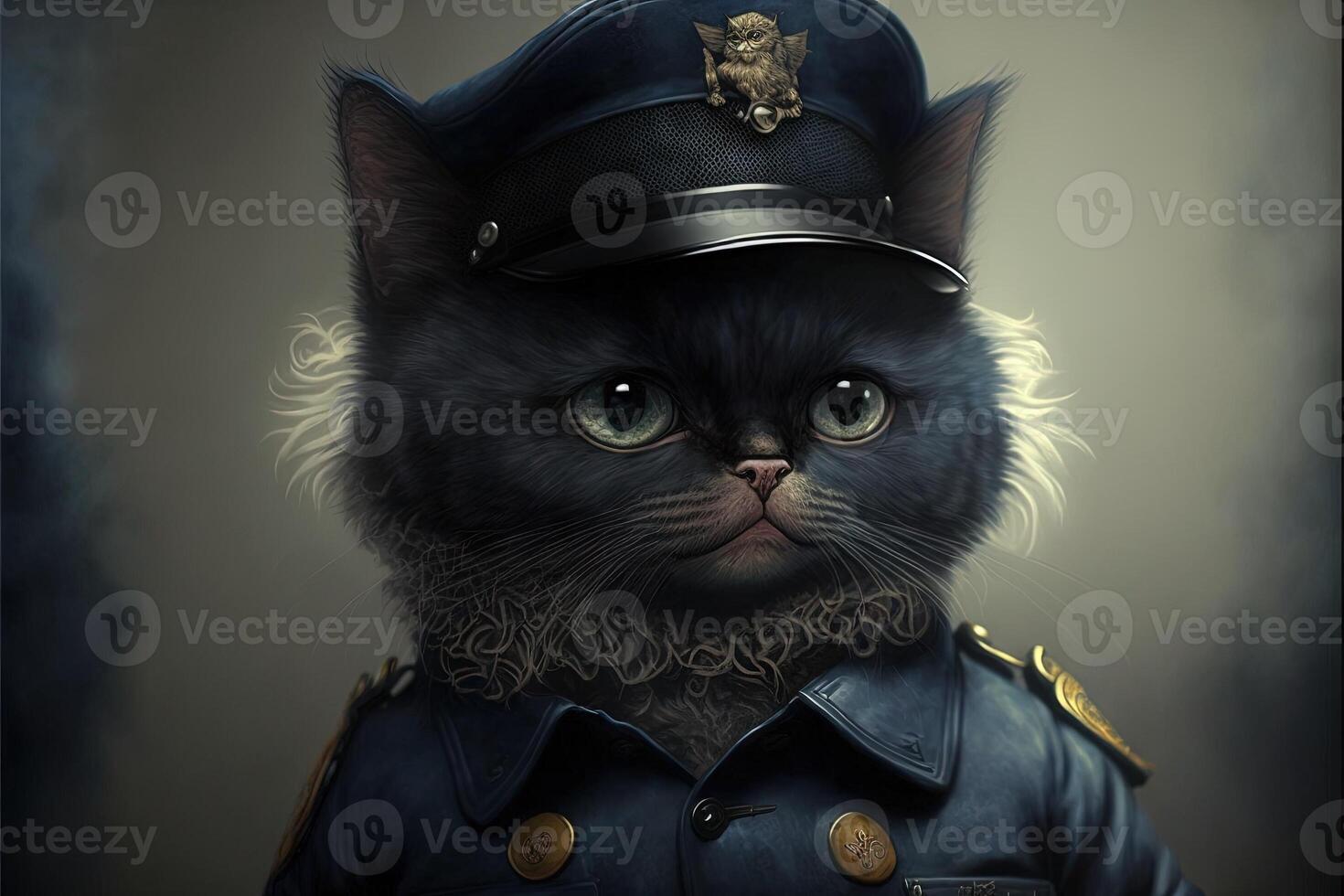 Katze wie Polizist Illustration generativ ai foto