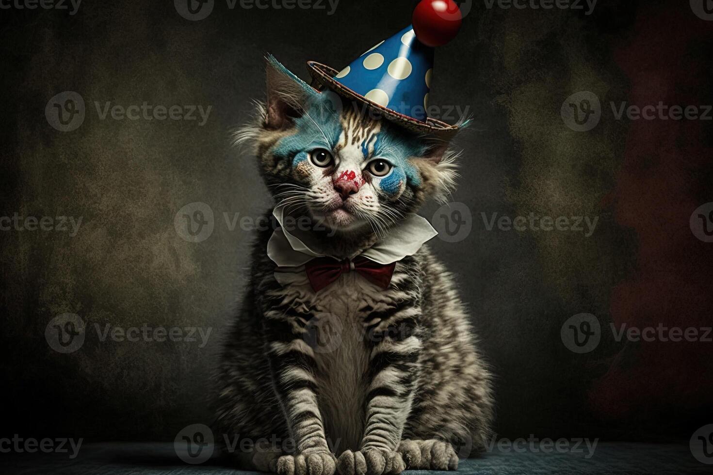 Zirkus Katze Clown Illustration generativ ai foto