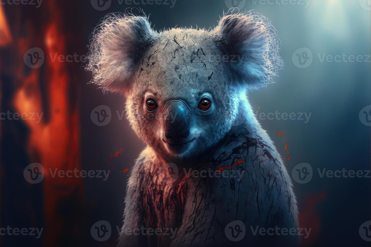 böse Schlecht Koala Illustration generativ ai foto