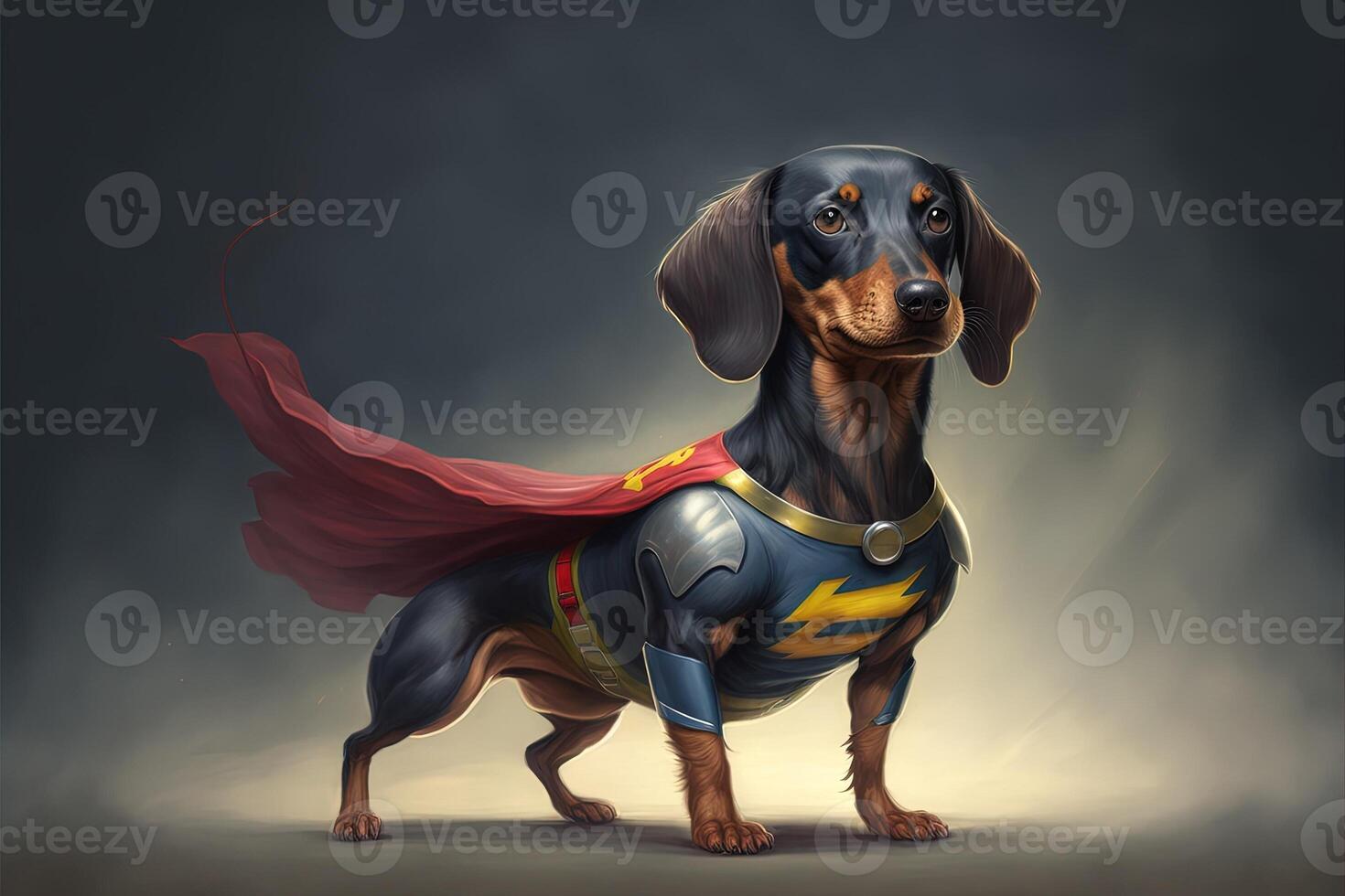 Dackel Hund Super Held super Hund Illustration generativ ai foto