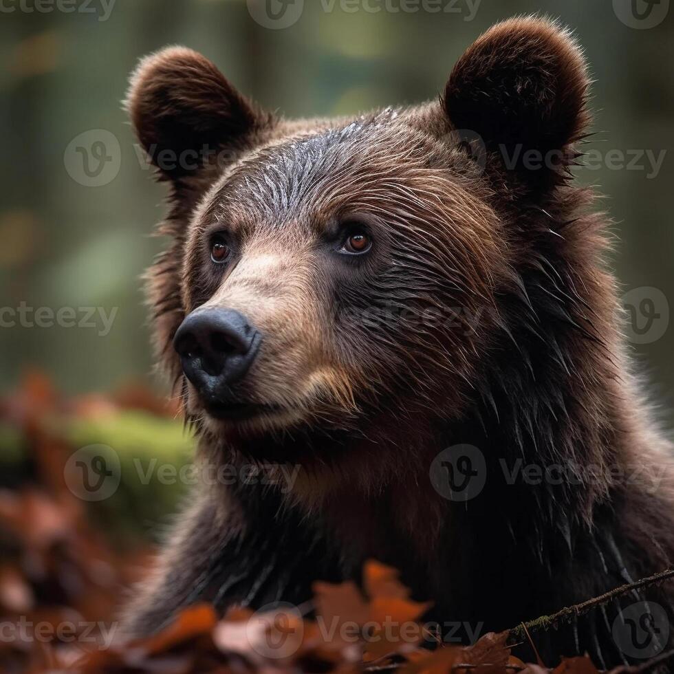 wild Bär im natürlich Lebensraum ai generiert foto