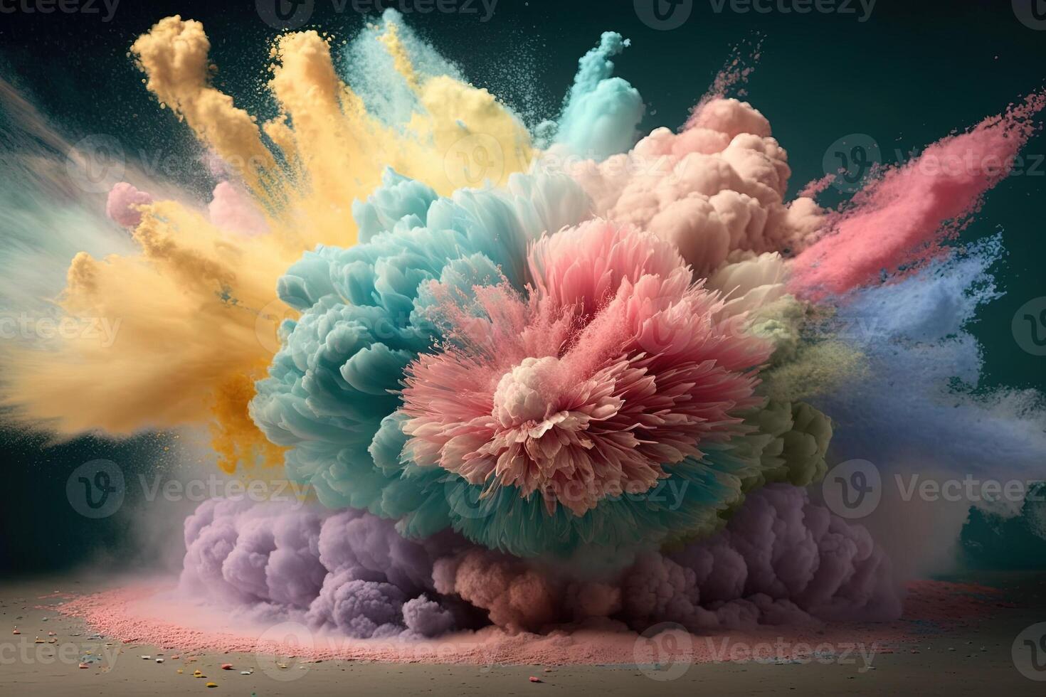 Explosion von Pastell- Farben von Frühling Illustration generativ ai foto