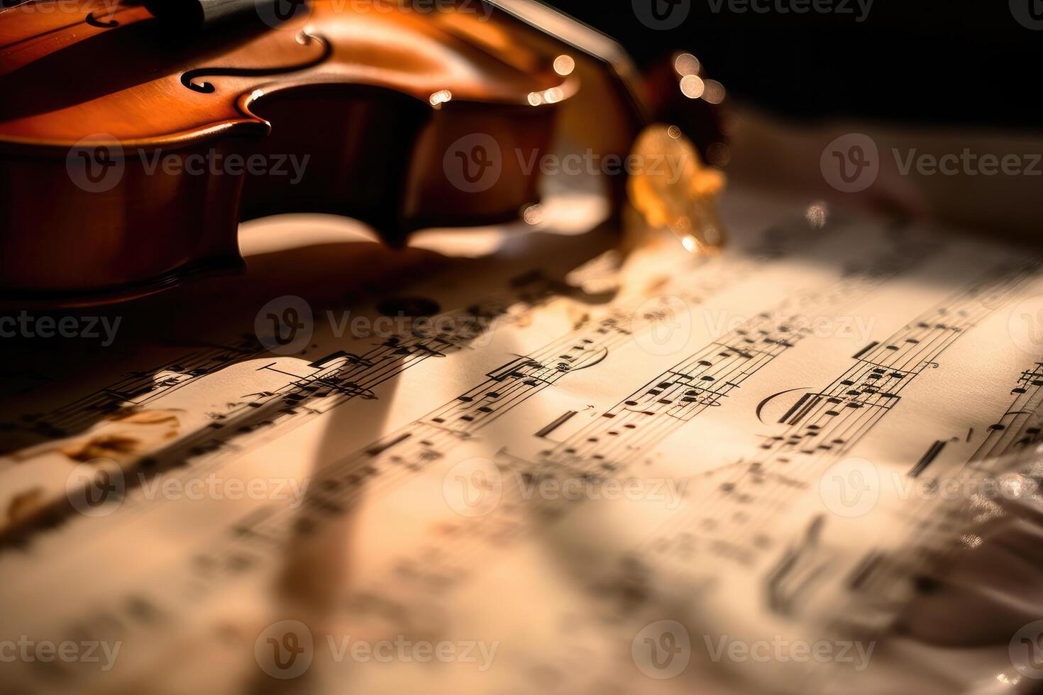 ein Hand gezeichnet Bild von ein Blatt von Musik. generativ ai foto