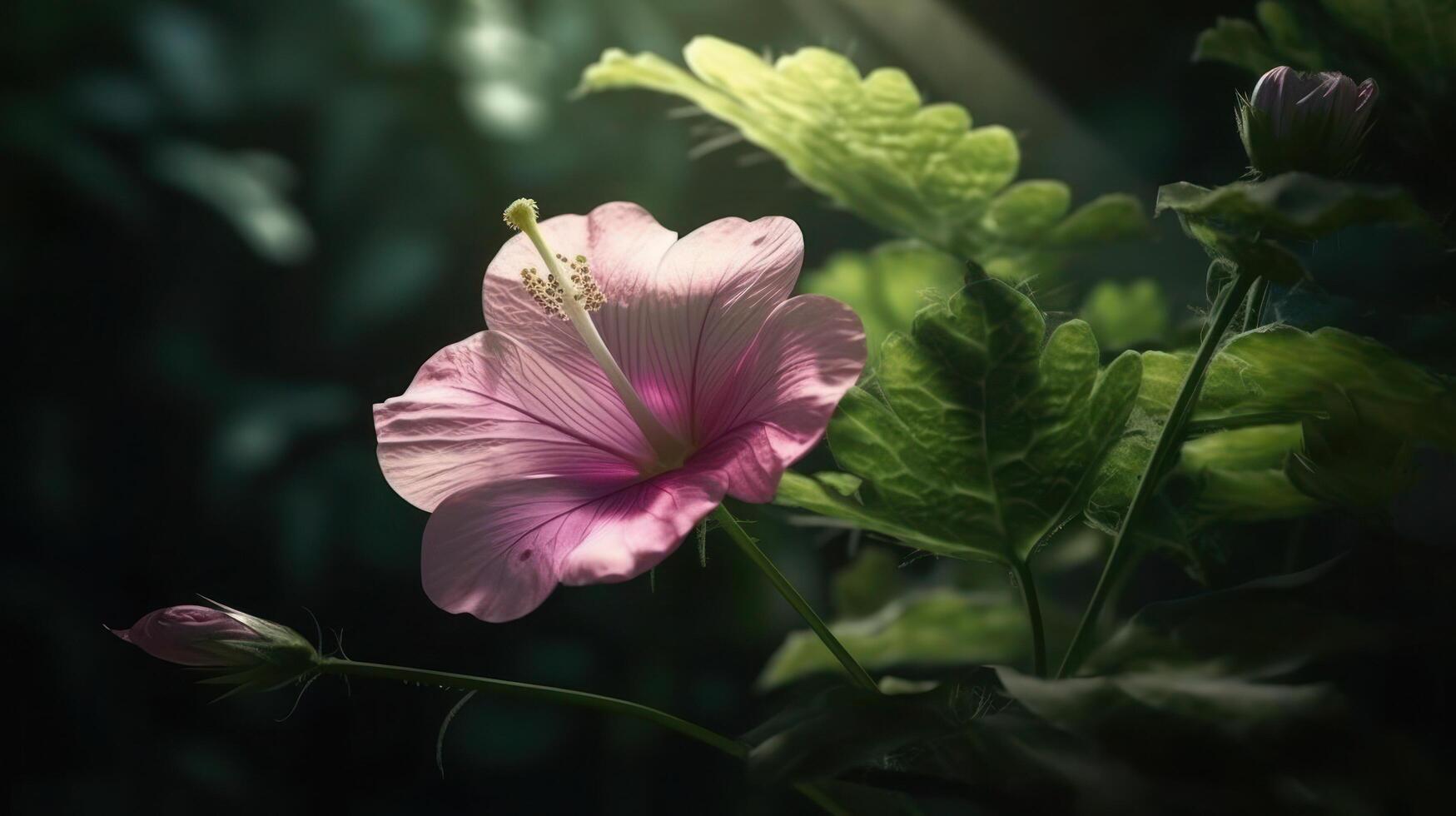 das Gelassenheit von Blühen Blumen generativ ai foto