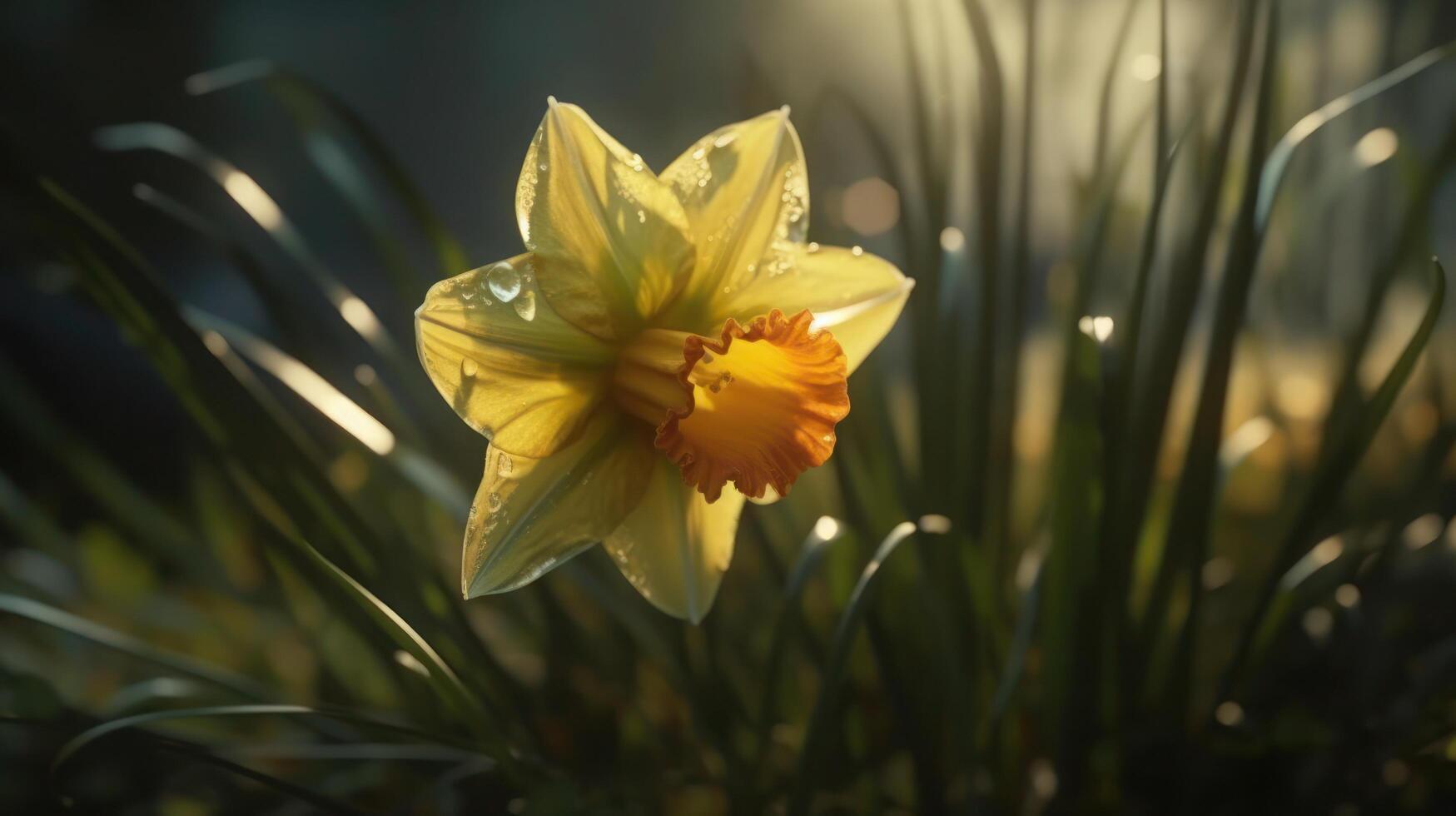 das Gelassenheit von Blühen Blumen generativ ai foto