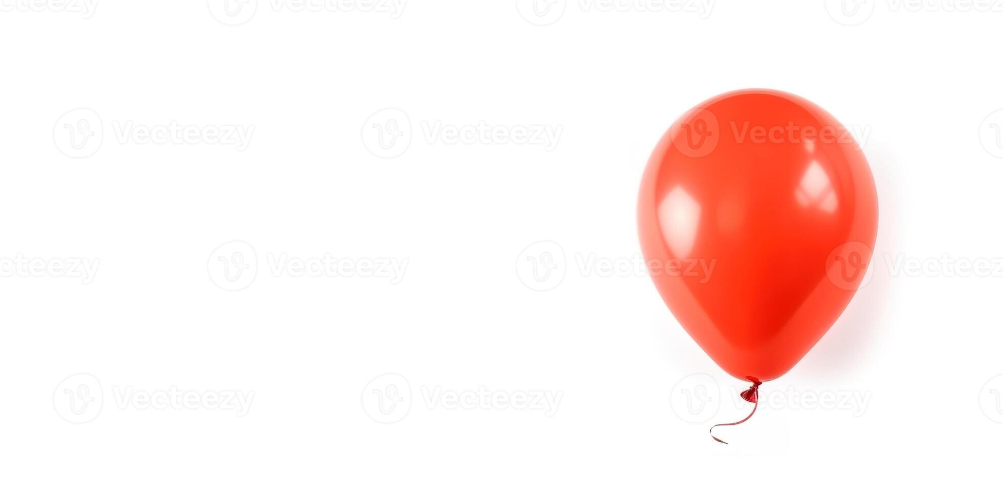 ein Ballon auf Weiß Hintergrund und Raum zum Text Attrappe, Lehrmodell, Simulation Illustration mit generativ ai foto