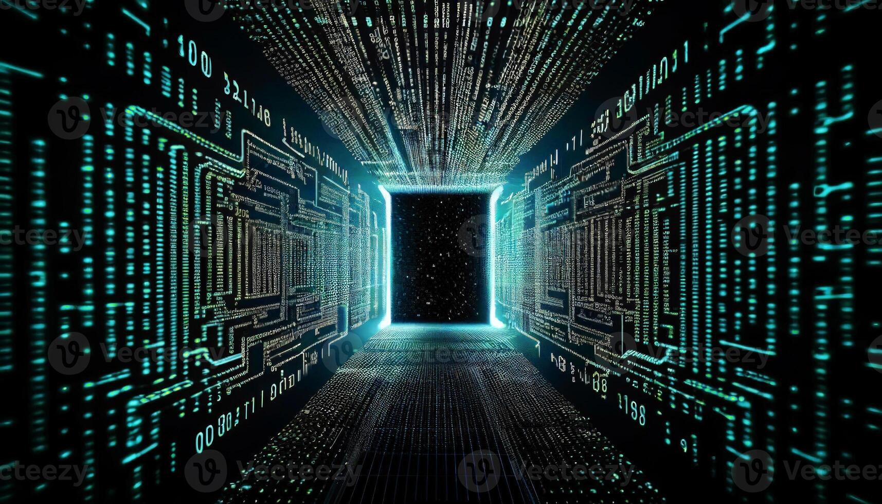 Digital Technologie Tunnel. generativ ai foto
