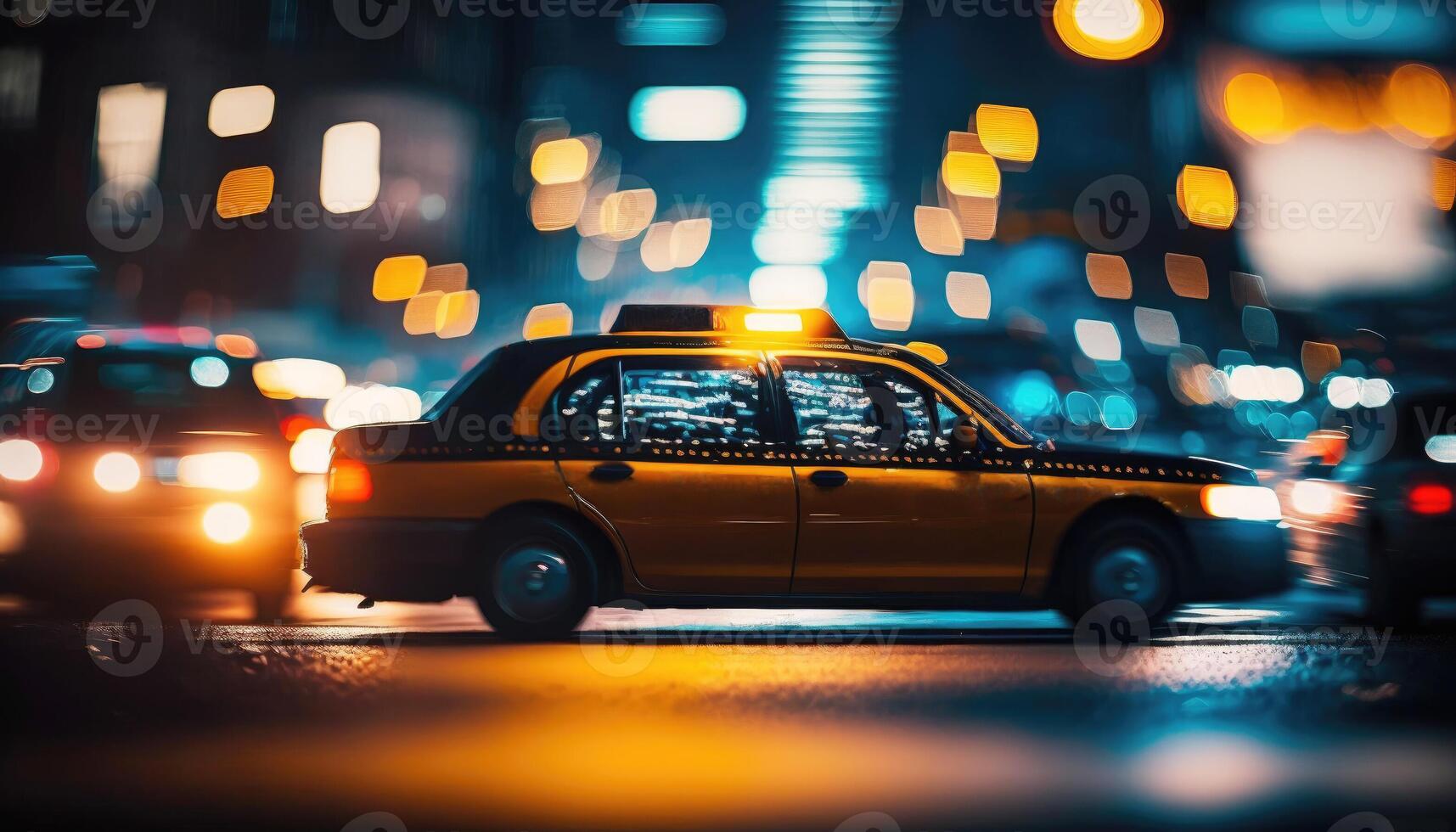 Gelb Taxi. Gelb Taxi generativ ai foto