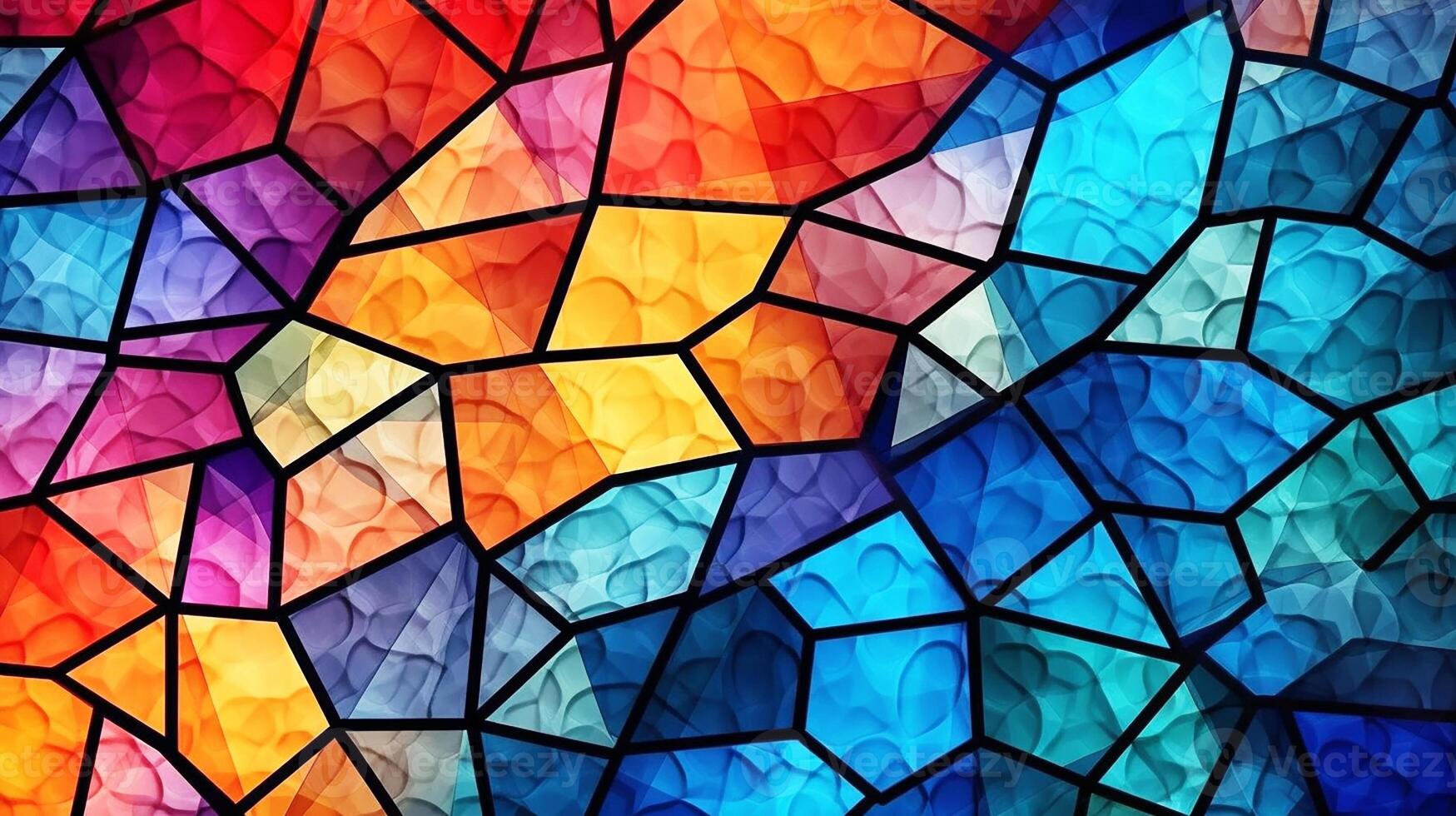 schön befleckt Glas Muster, Fibonacci, Polygone, Technologie, sauber, cool Farbe Palette. generativ ai foto