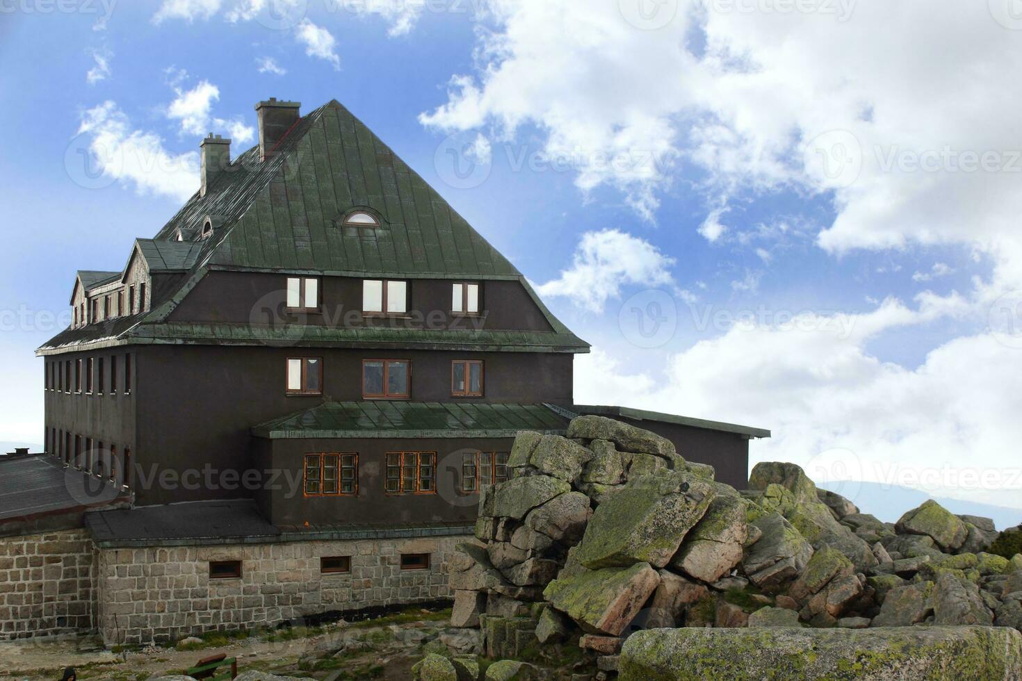 Berg Zuflucht beim oben von szrenica im Riesengebirge, Polen foto