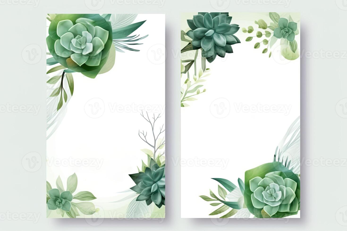 Aquarell Blumen Zeichnung, dekoriert Papier Hintergrund, Vertikale Banner Sammlung zum Einladung, Frühling und Hochzeit Karte, Kopieren Raum beim Center. generativ ai foto