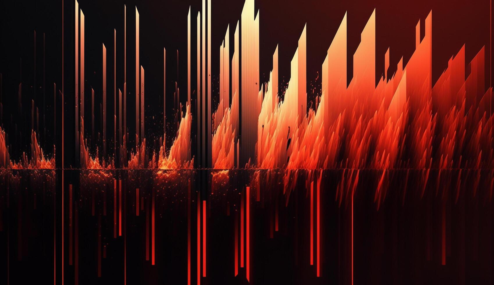 Rubin Glanz abstrakt rot Frequenzen auf dunkel Hintergrund ai generiert foto