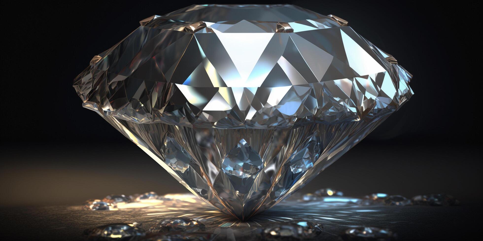 Nahansicht von funkelnd Diamant Illustration mit glänzend Reflexionen ai generiert foto