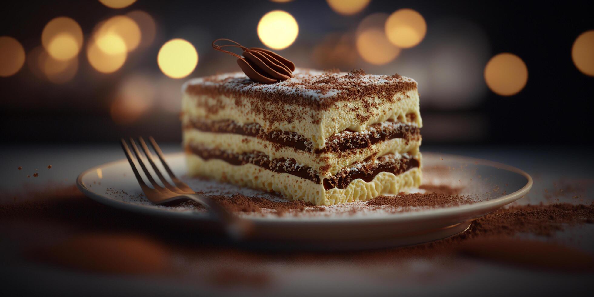 köstlich traditionell Tiramisu Kuchen ai generiert Illustration foto