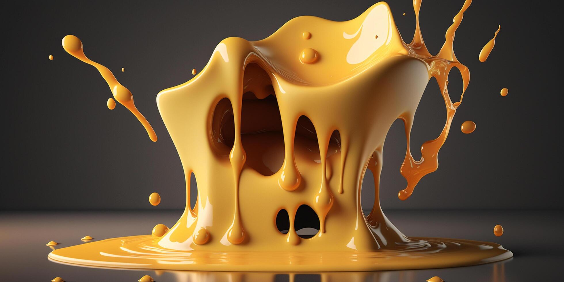 Illustration von geschmolzen Käse im 3d Optik ai generiert Inhalt foto