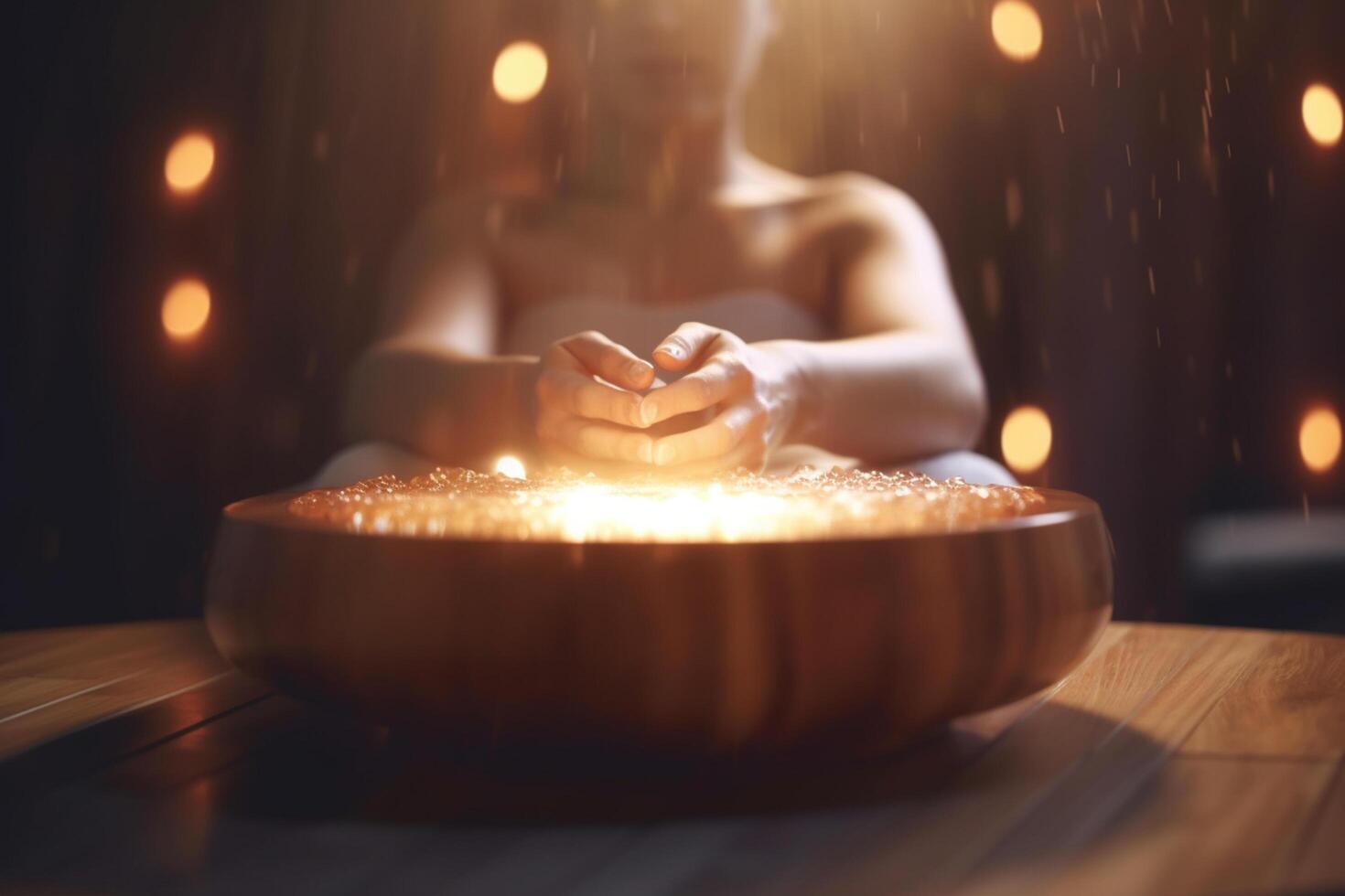 beruhigend Kerzenlicht Massage im Entspannung Zimmer beim Spa ai generiert foto