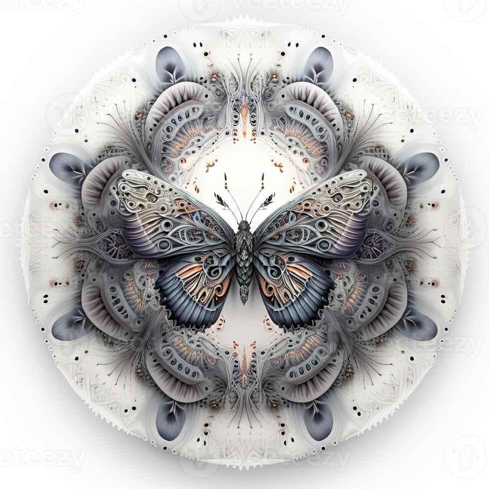 bunt Schmetterling Mandala Kunst. erstellt mit generativ ai Technologie. foto