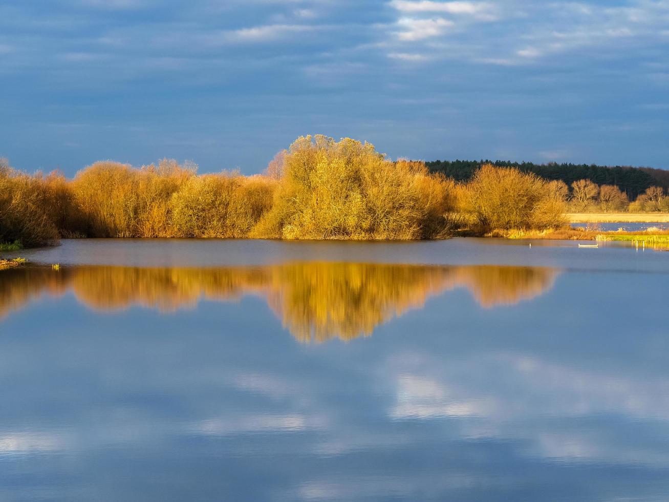 Winterreflexion in Feuchtgebieten bei Wheldrake Ings North Yorkshire England foto