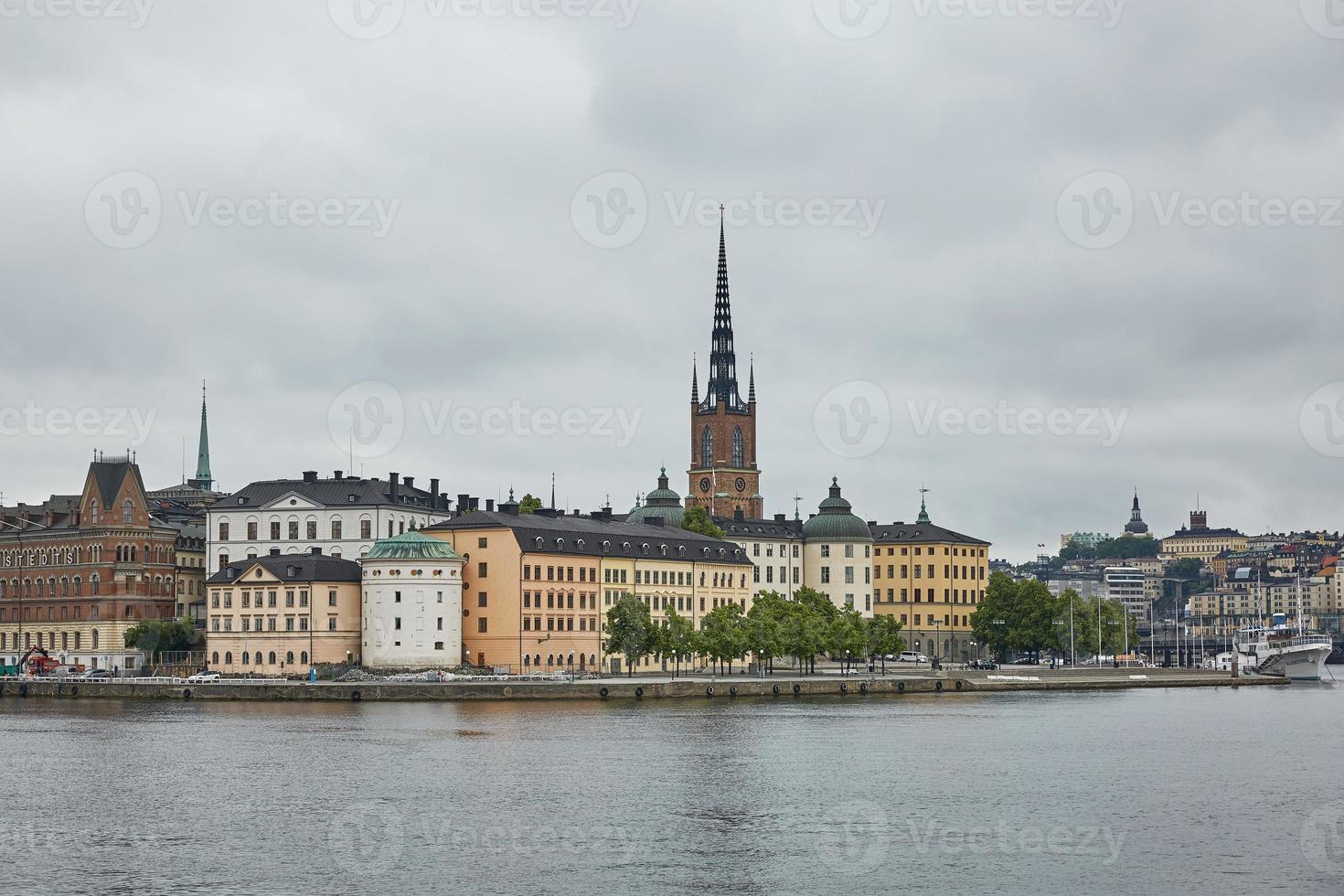 Panoramablick auf Stockholm City und Evert Taubes Terrass vom Stockholmer Rathaus foto