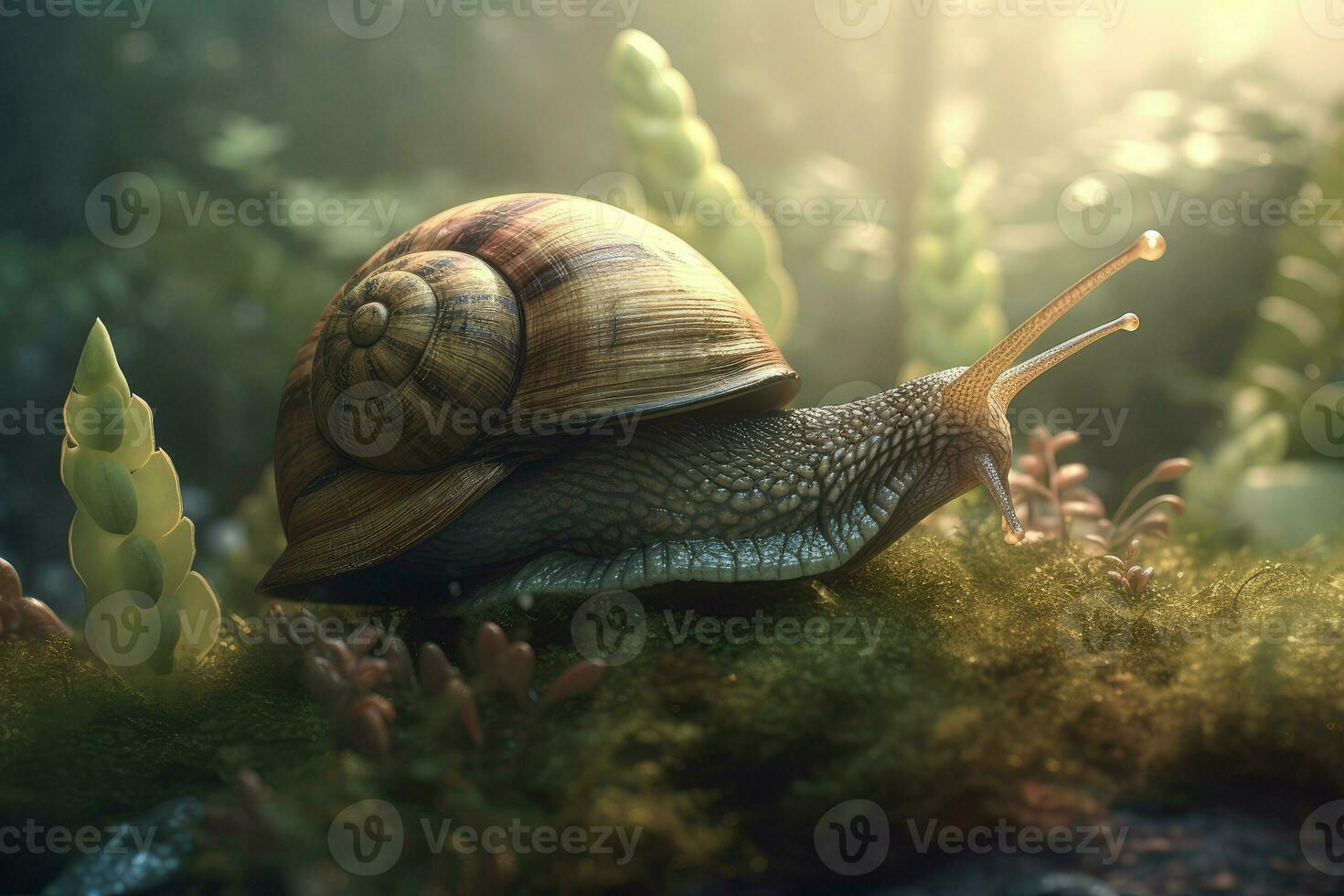 schleppend Leben Schnecke. generieren ai foto