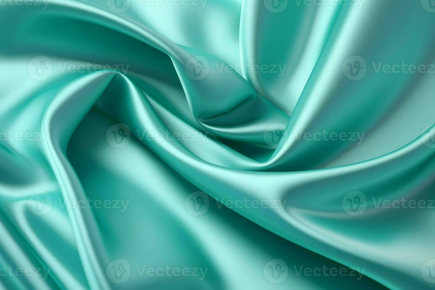 Grün Blau Satin- Textil. generieren ai foto