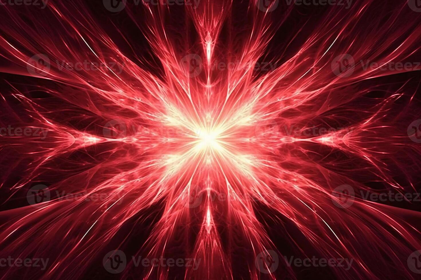 Laser Licht Fraktale, rot und Weiß. ai generativ foto