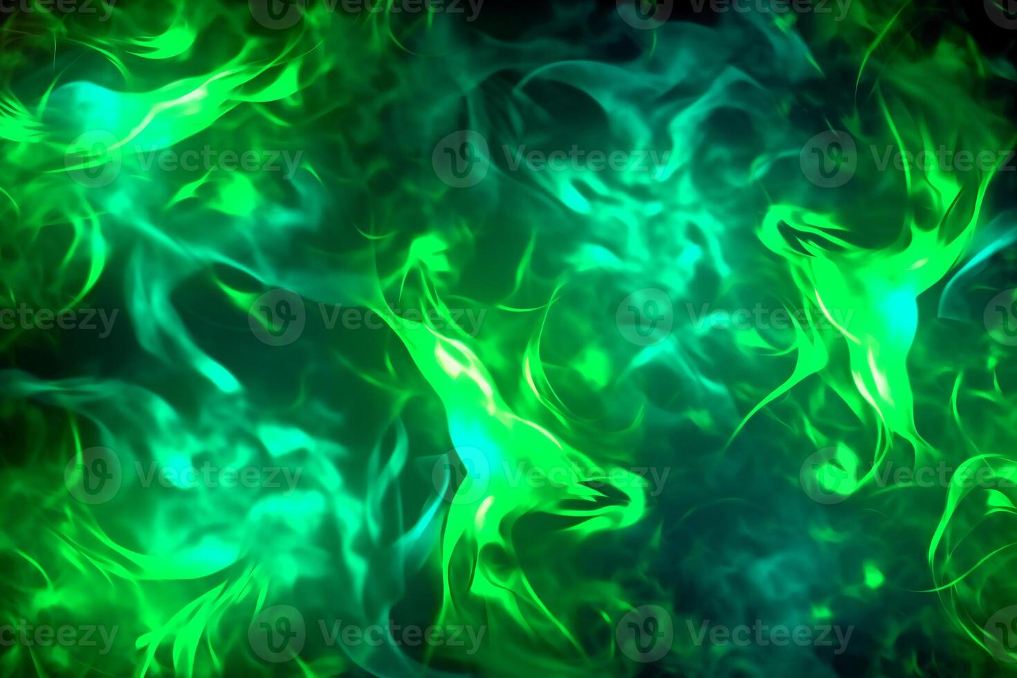 gezeichnet Neon- Farbe Grün, Verbrennung Flamme Hintergrund Material abstrakt Hand. ai generativ foto