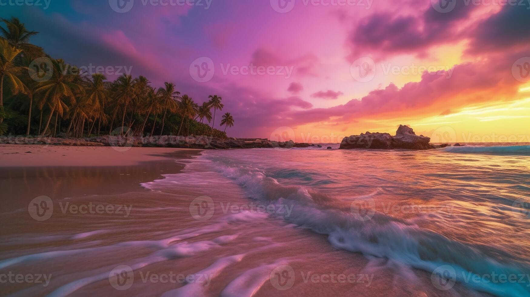 ein umwerfend realistisch Strand Szene. ai generativ foto