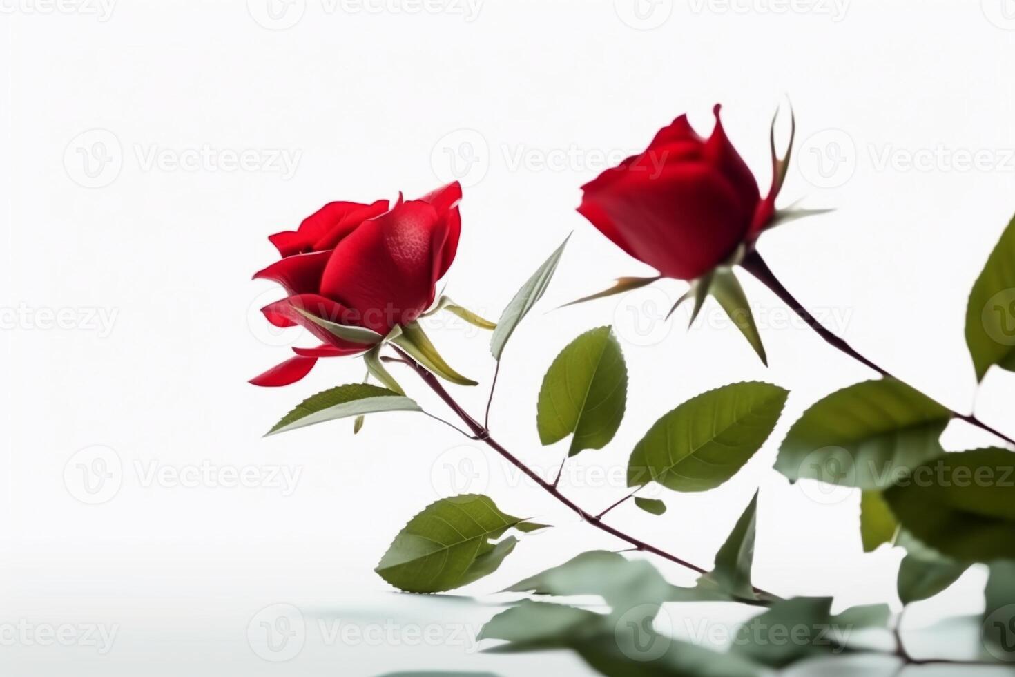 rot Rose Blätter und Blütenblätter. ai generativ foto