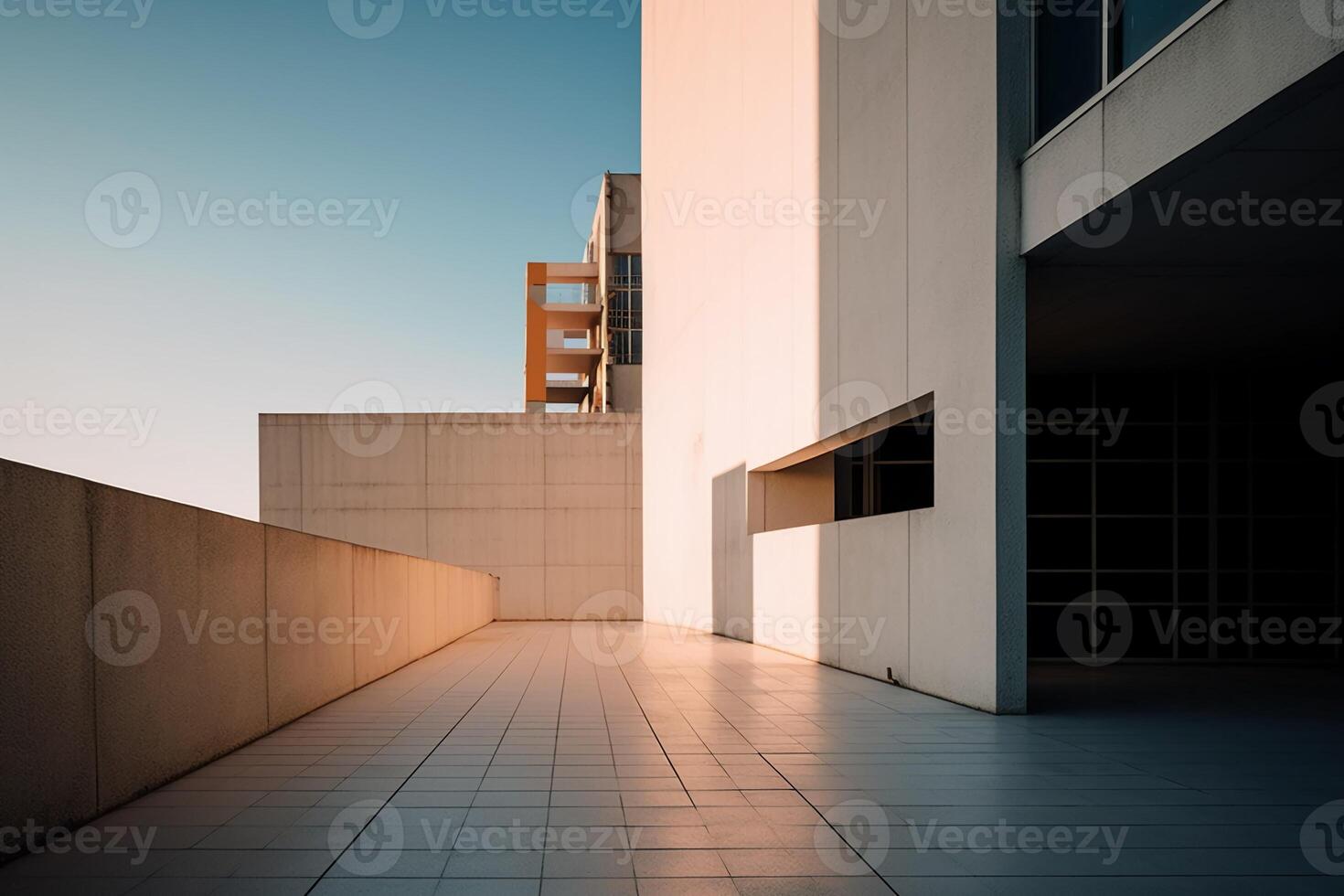 minimalistisch Fachmann die Architektur Fotografie. ai generativ foto