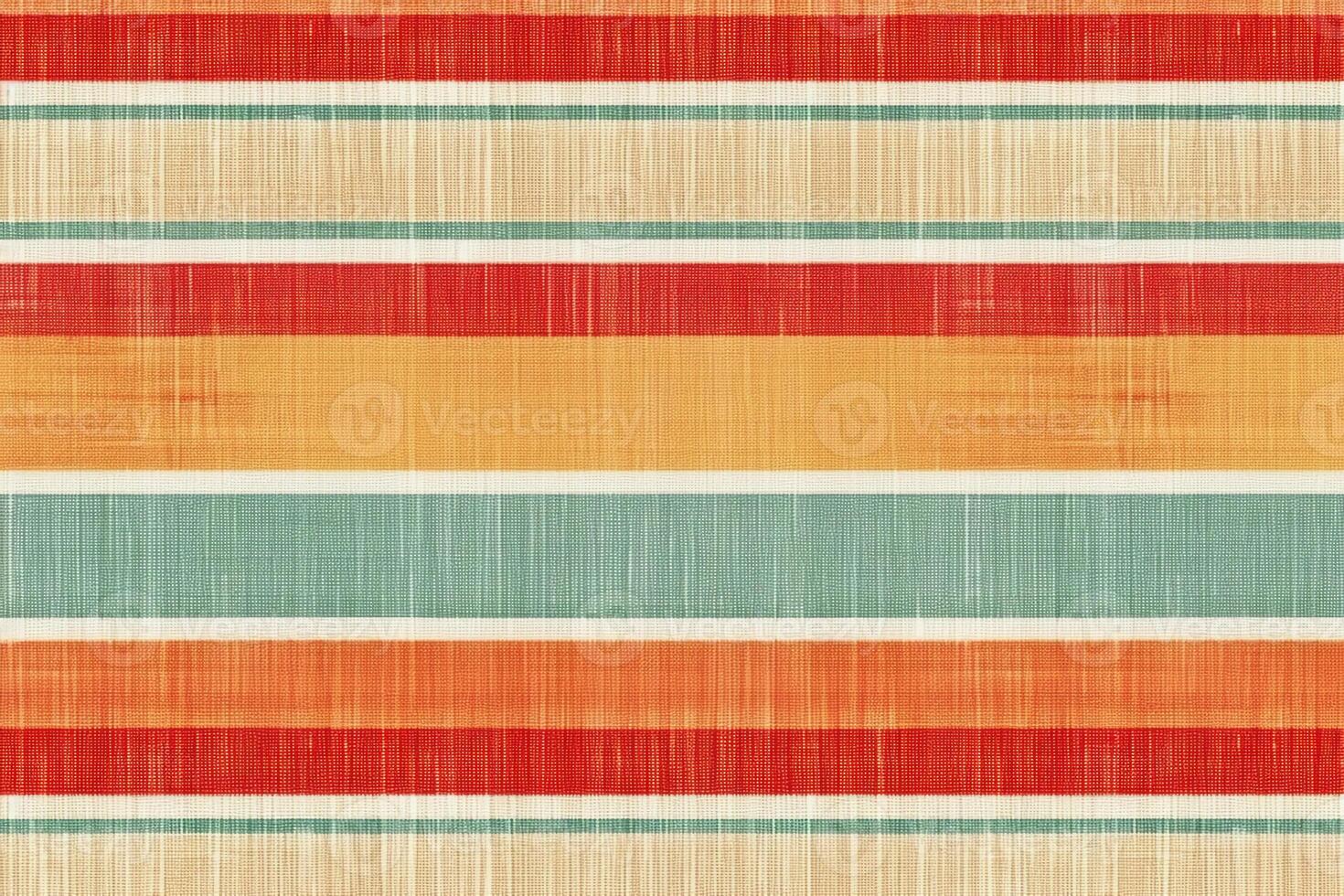 Jahrgang Sommer- Frühling Herbst Streifen Muster, Leinen- Stoff Textur. ai generativ foto