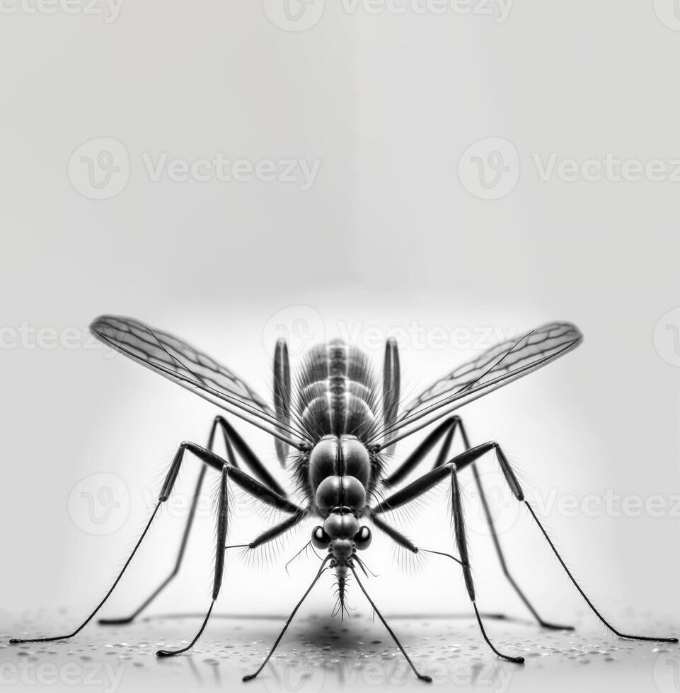 Insekt Moskito Nahaufnahme, Makro Entomologie. ai generiert. foto