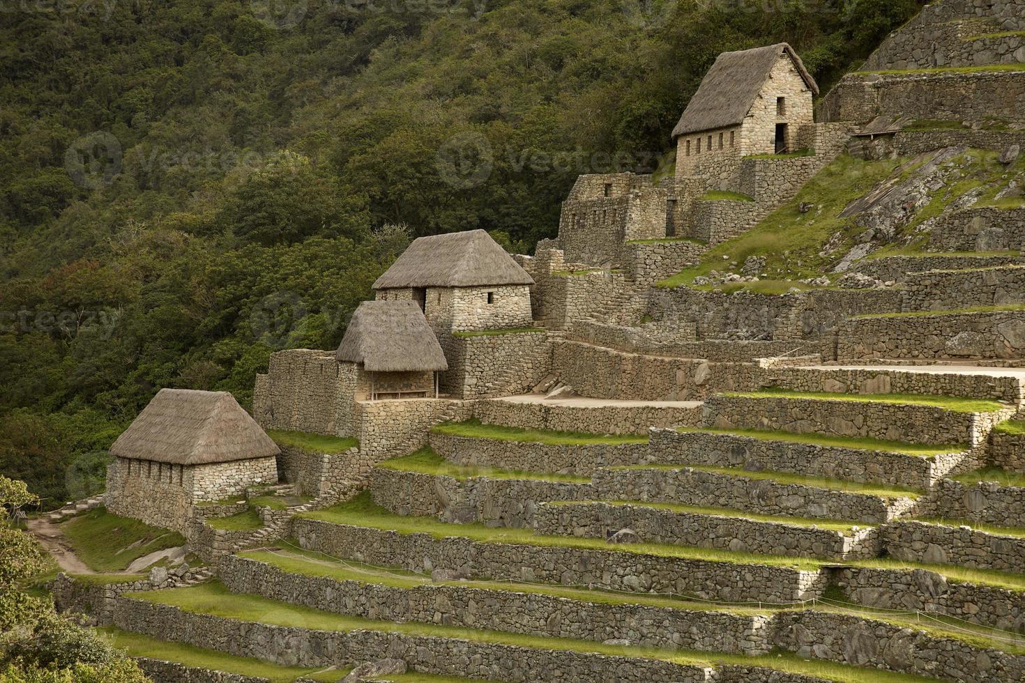 Ruinen der verlorenen Inka-Stadt Machu Picchu in der Nähe von Cusco in Peru foto