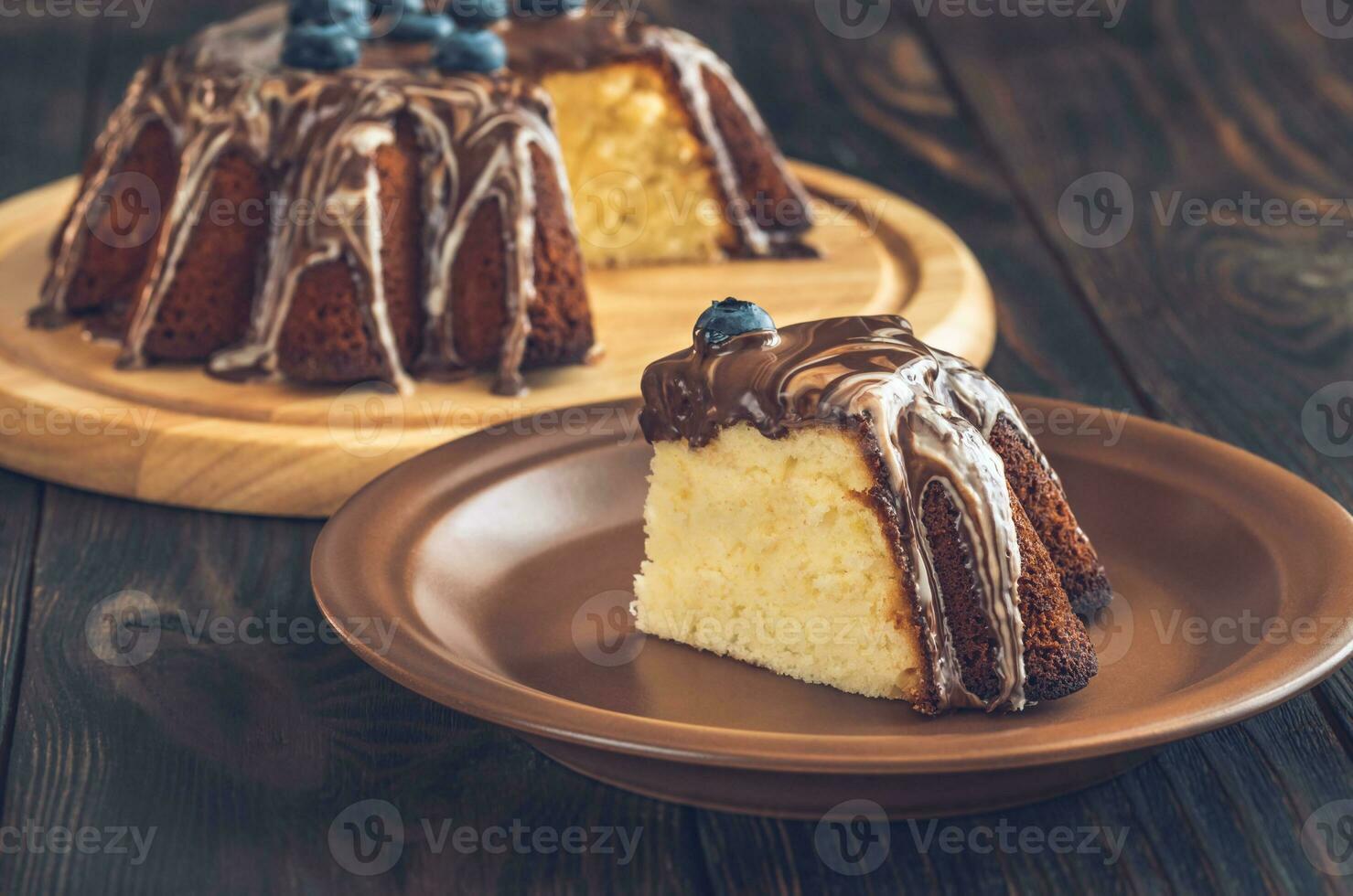 Kuchen mit Schokoladenüberzug foto