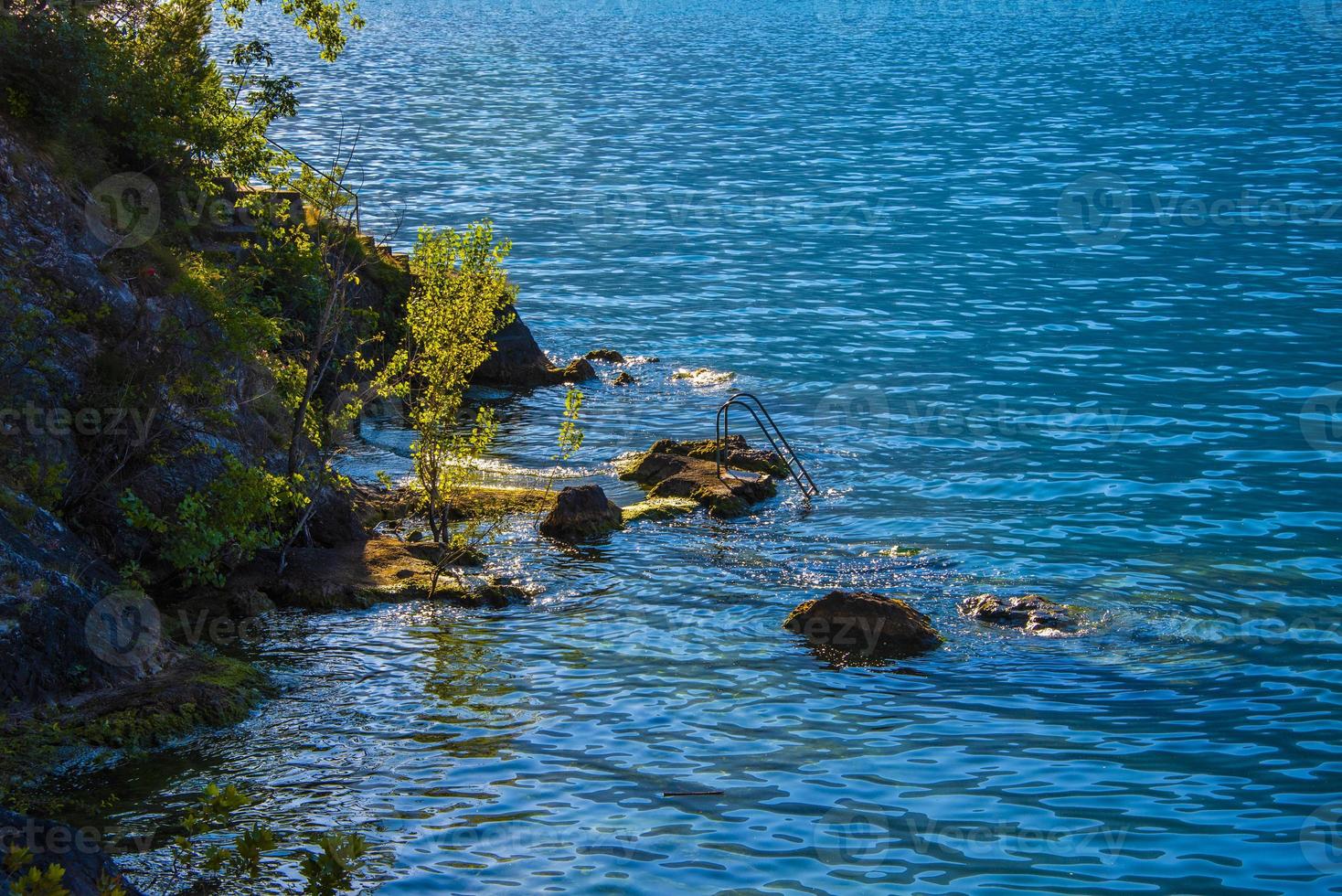 Leiter am Gardasee in Limone Sul Garda, Italien foto